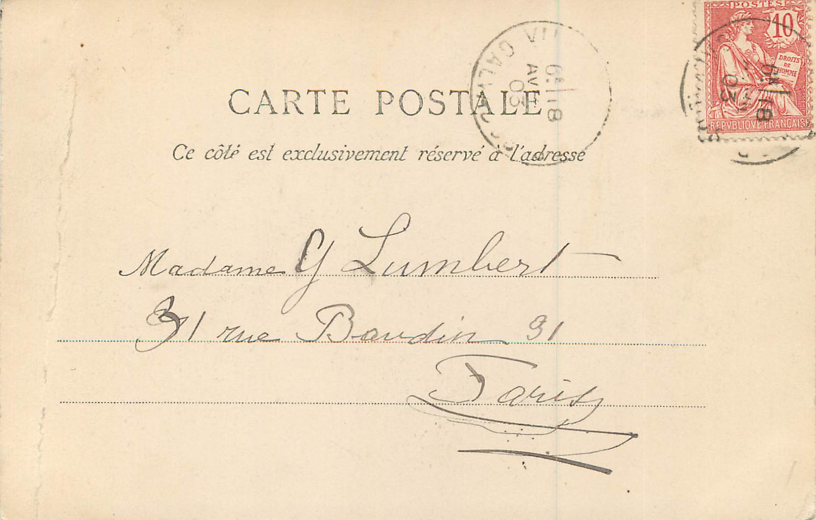 CPA Villers sur Mer Les Falaises — Rückseite