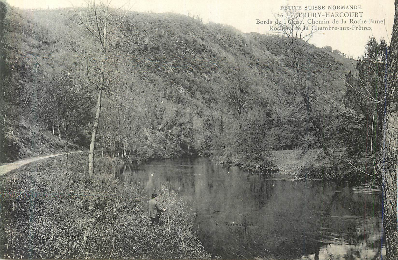 CPA Thury Harcourt Petite Suisse Normande Bords de l'Orne Chemin de la Roche Bunel
