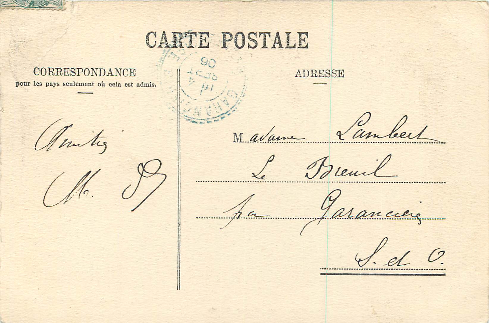CPA Chamonix et le Mont Blanc — Verso