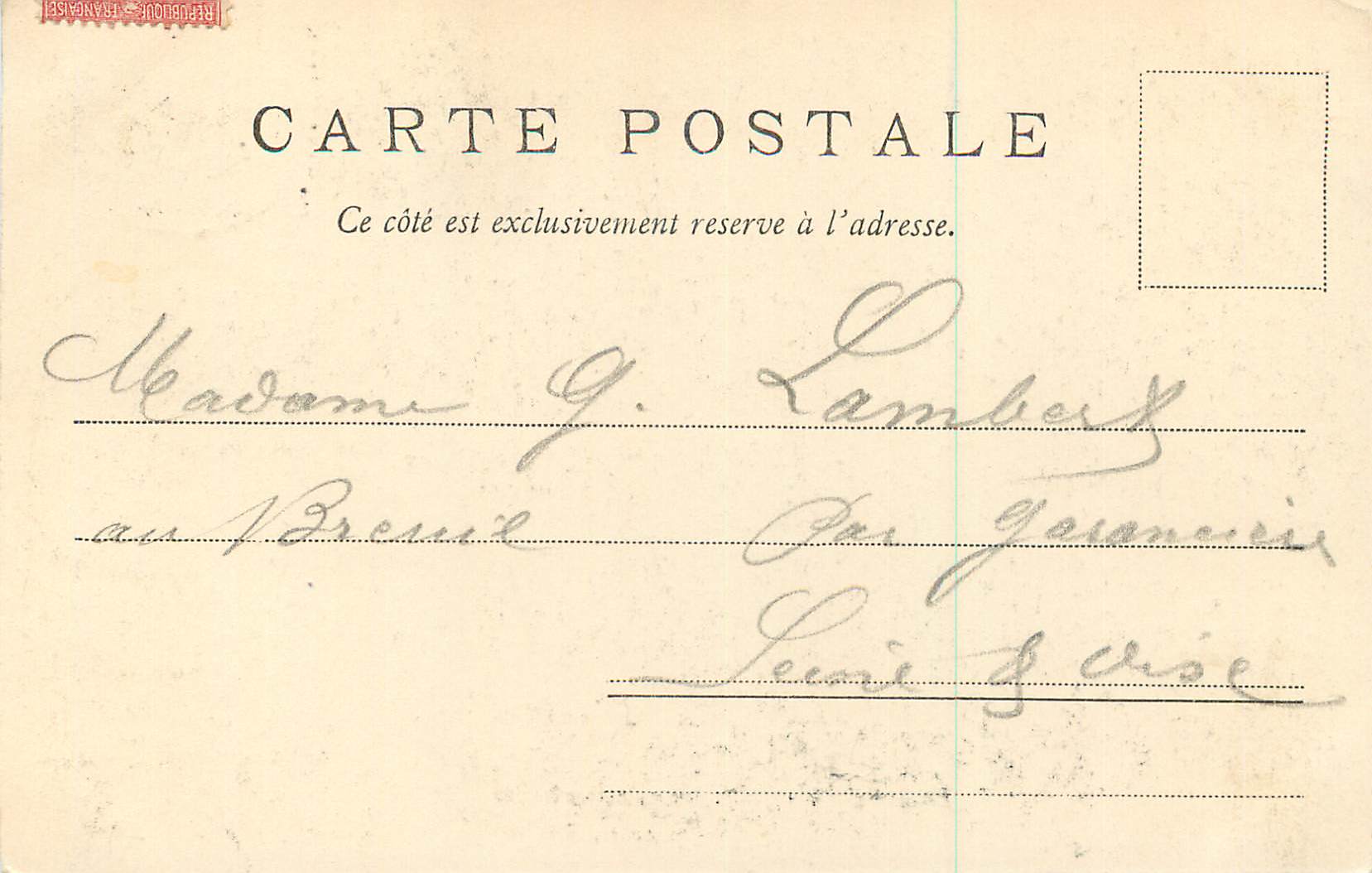 Établissement de St-Gervais-les-Bains — vue du bâtiment et du mont Blanc — Édition Photosglob Co. Zürich n°3824 — Verso