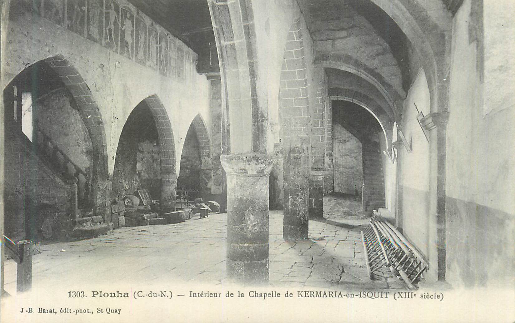 Intérieur de la Chapelle de Kermaria-en-Isquit — XIIIe siècle — J.B. Baral, édit-phot., St Quay
