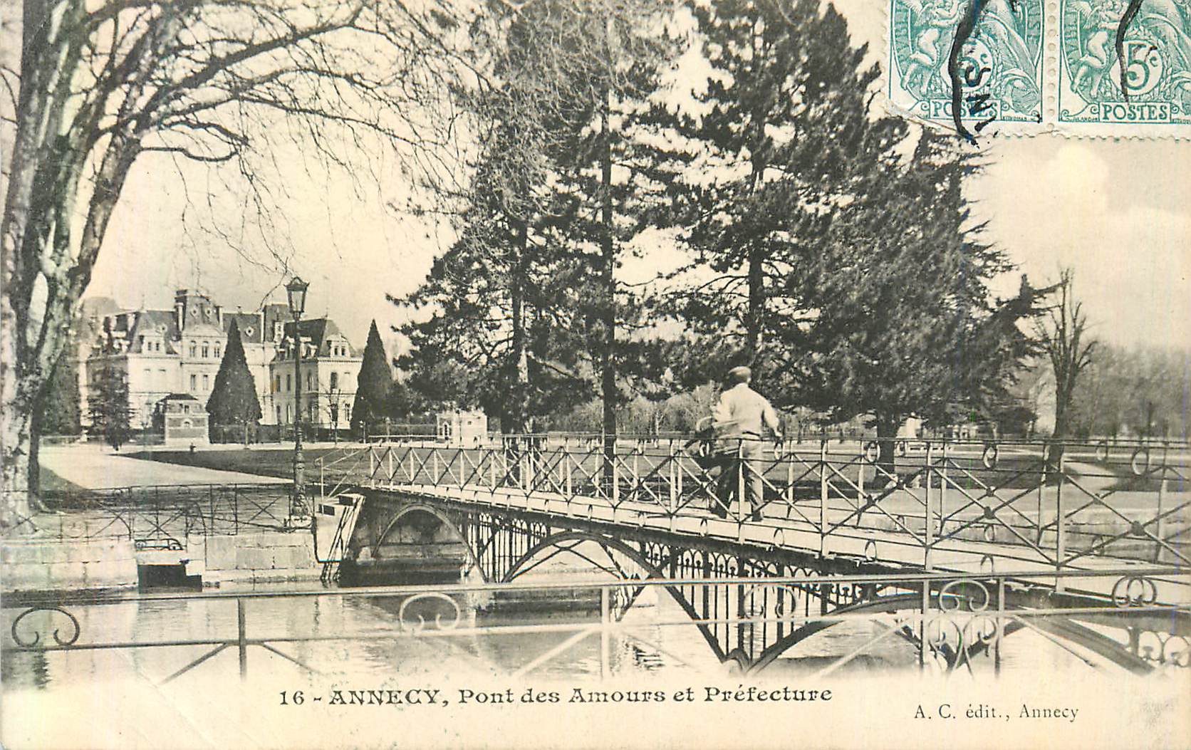 CPA Annecy Pont des Amours et Prefecture
