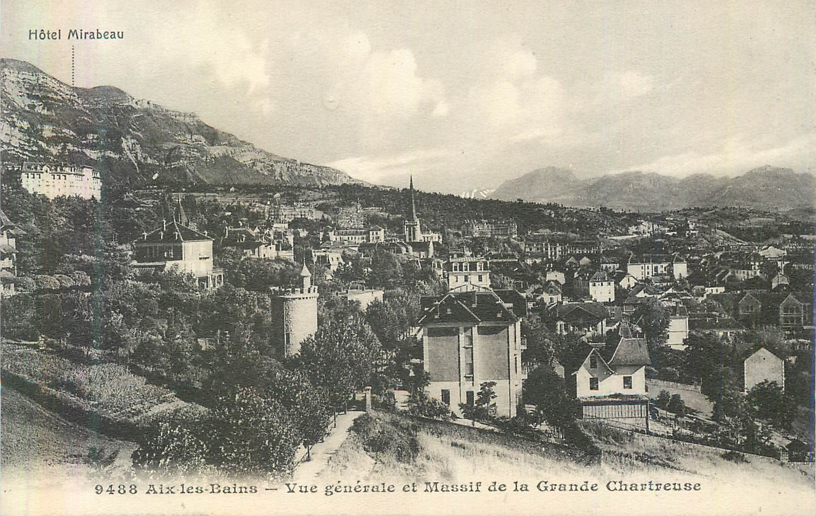 CPA Aix les Bains Vue Generale et Massif de la Grande Chartrese