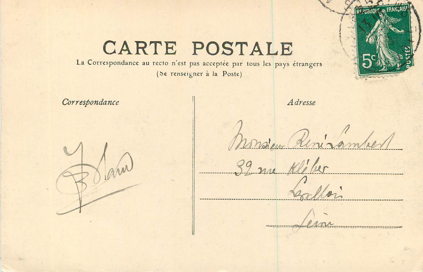 CPA Aix les Bains Le Porte du Bourget — Verso