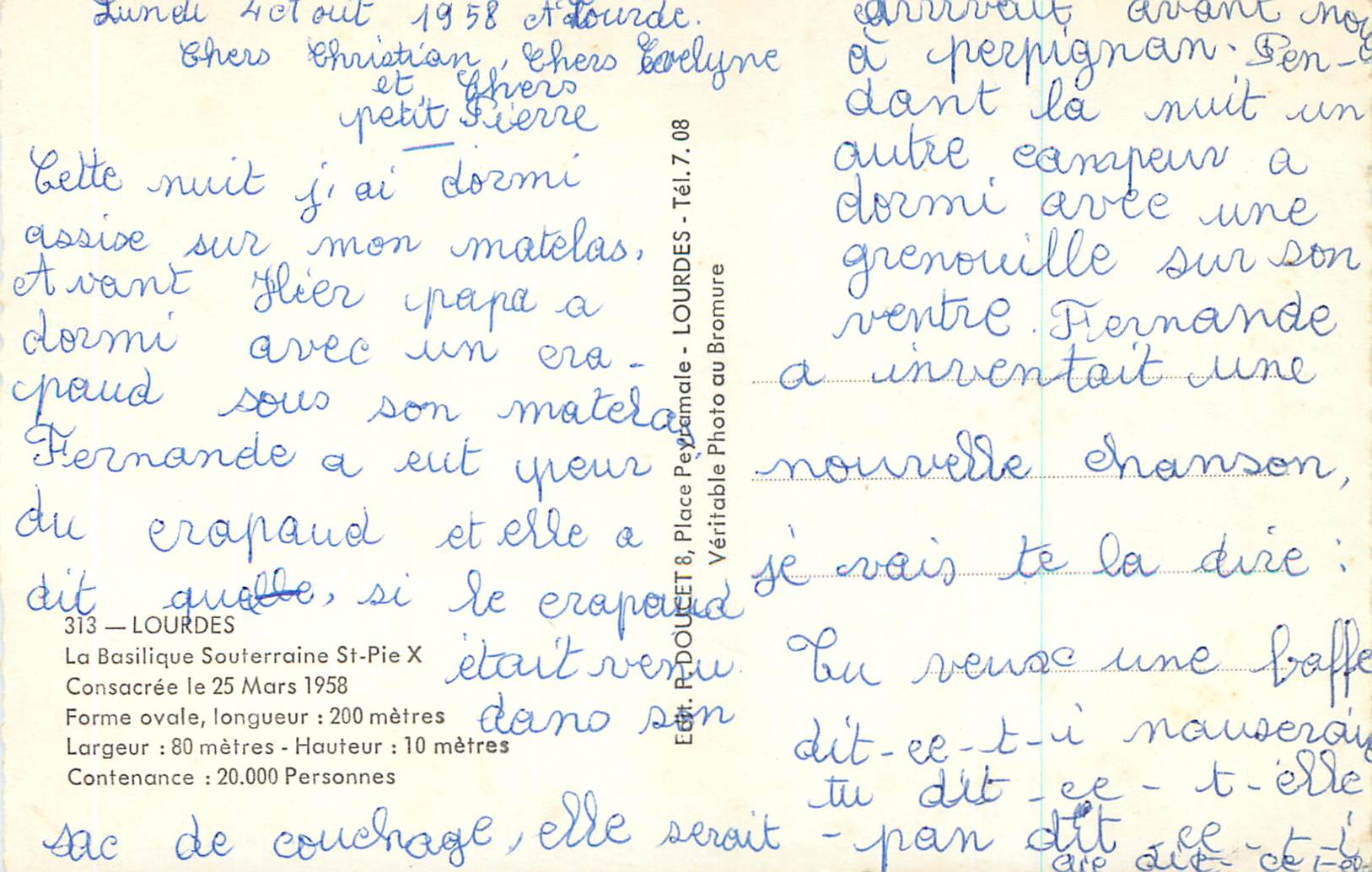 CPM Lourdes La Basilique Souterraine St Pie X — Verso