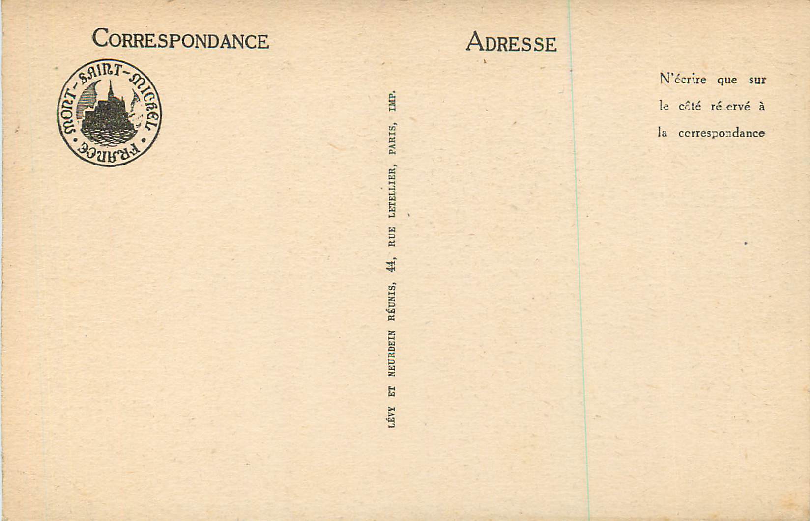 CPA Mont Saint Michel Le Cloitre — Verso