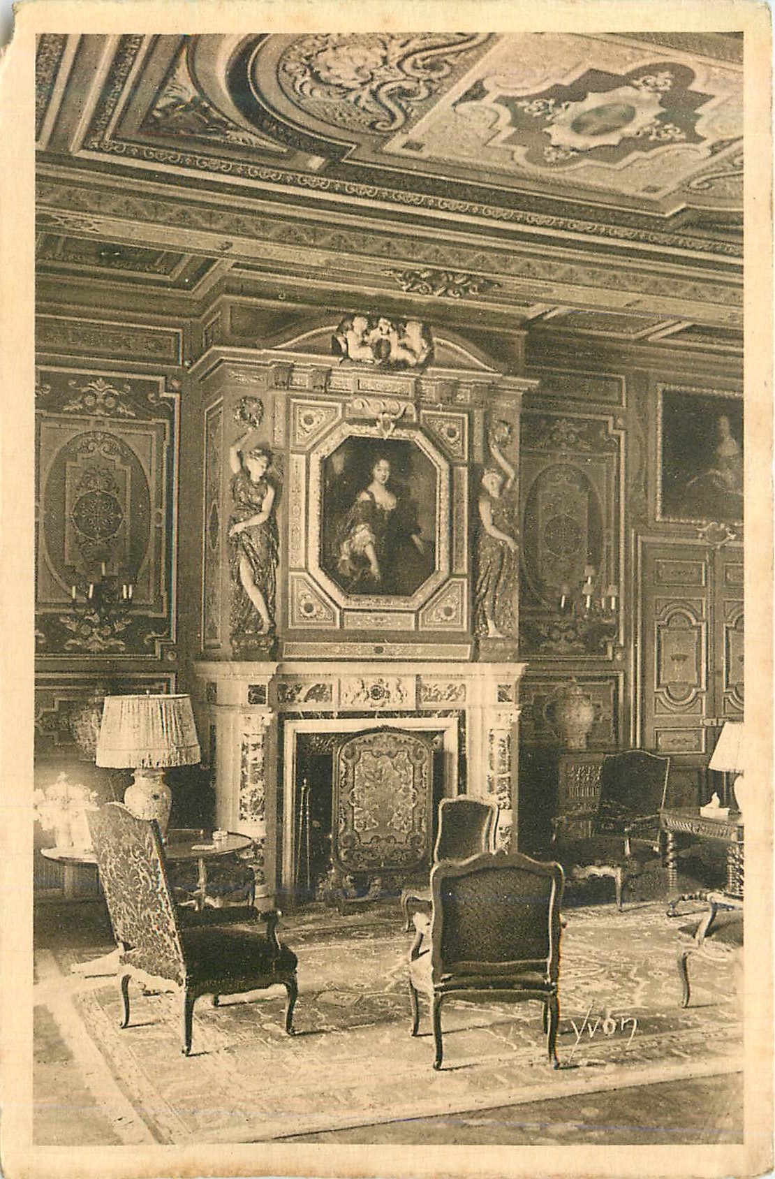 CPA Chateau de Cheverny Chateau de la Loire La Douce France Cheminee du Grand Salon 