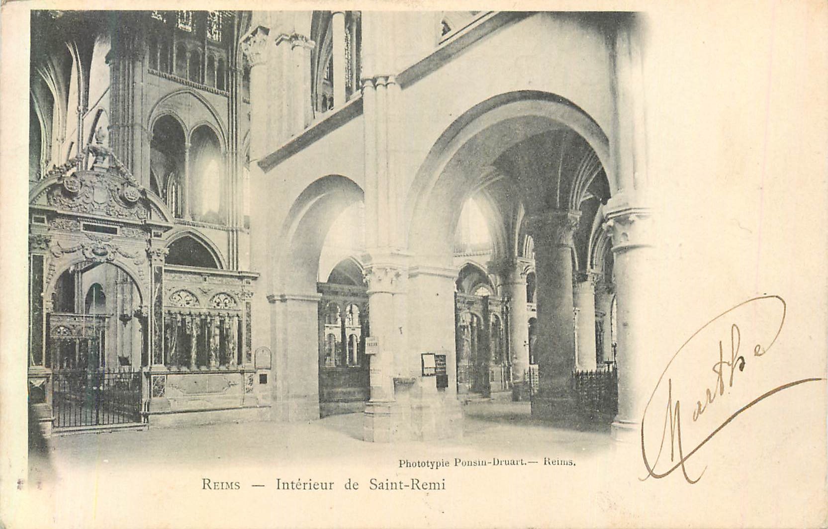 CPA Reims Interieur de Saint Remi (carte 1900)