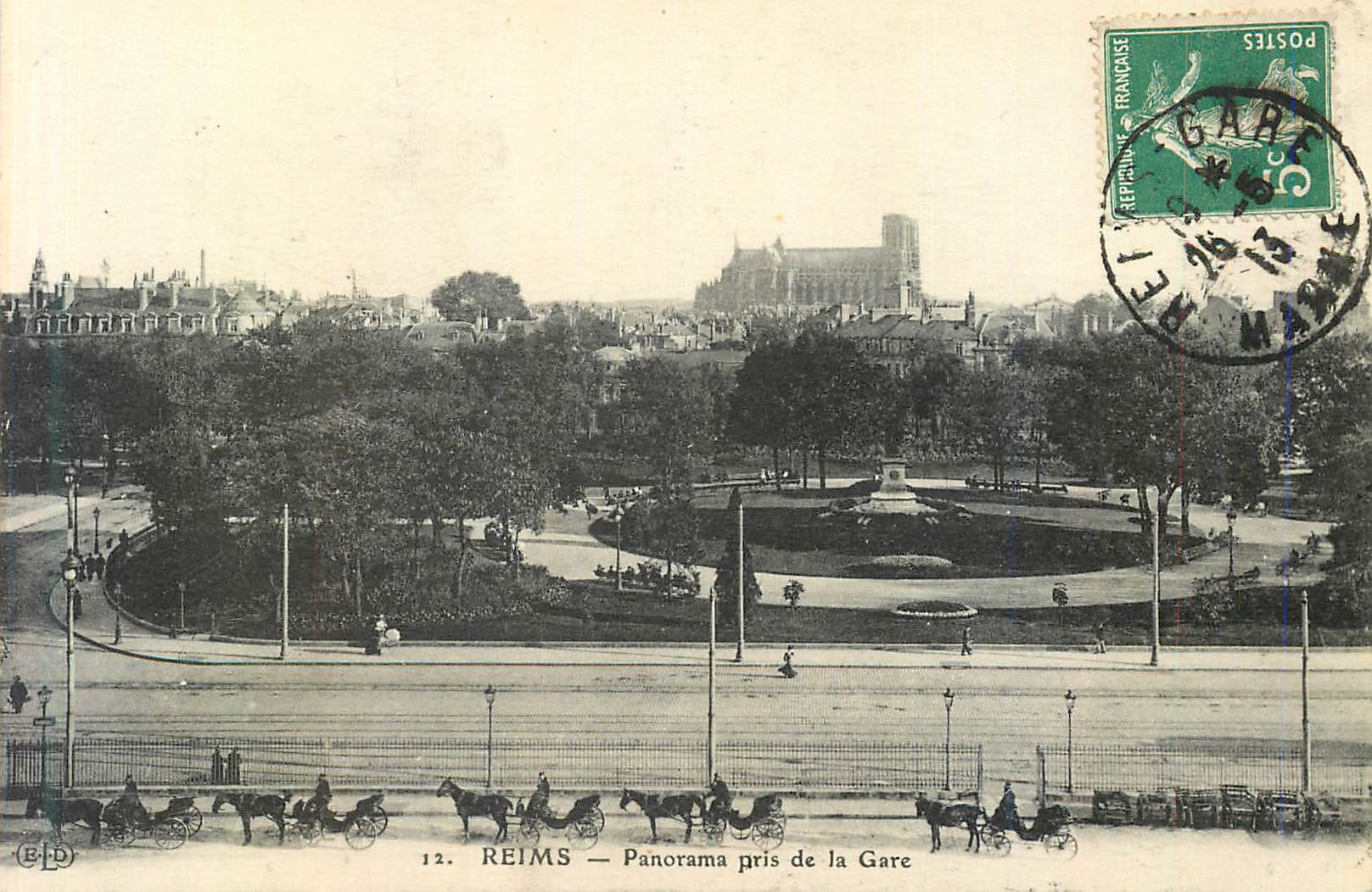 CPA Reims Panorama Pris de la Gare