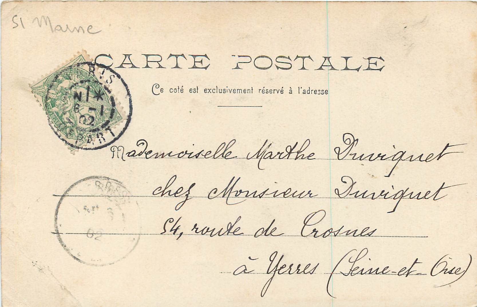 CPA Reims Panorama — Verso