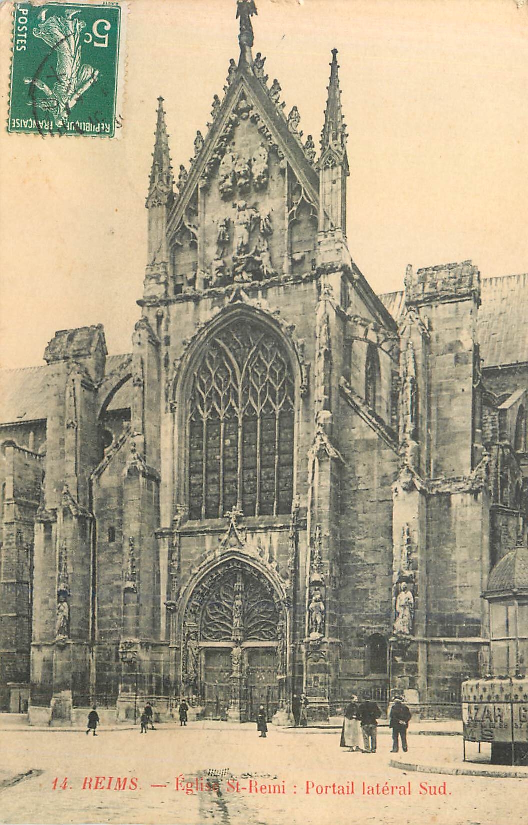 CPA Reims Eglise St Remi Portail Lateral sud