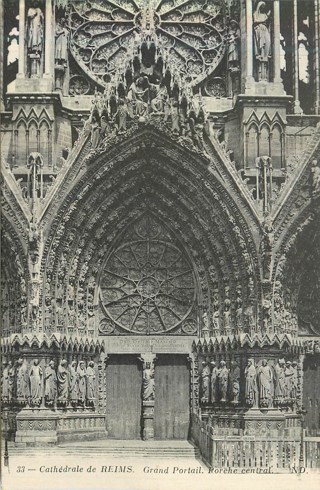 CPA Cathedrale de Reims Grand Portail Porche Central
