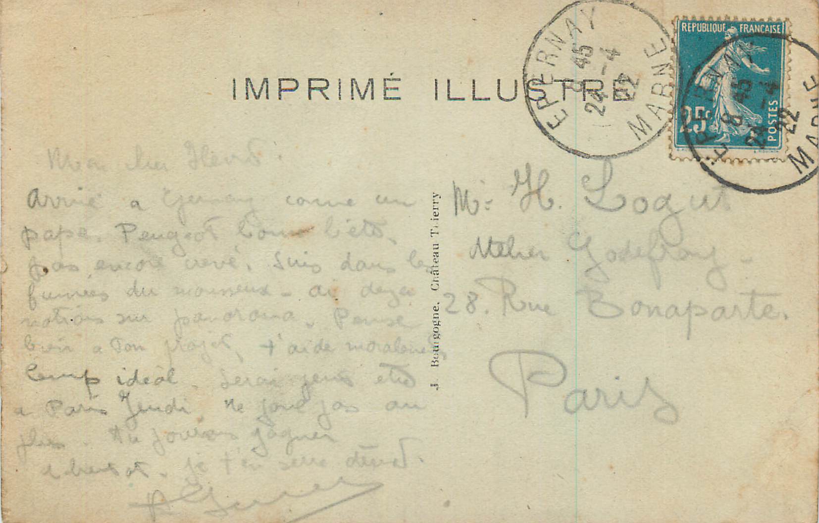 CPA Epernay (Marne) Eglise St Pierre et St Paul — Rückseite