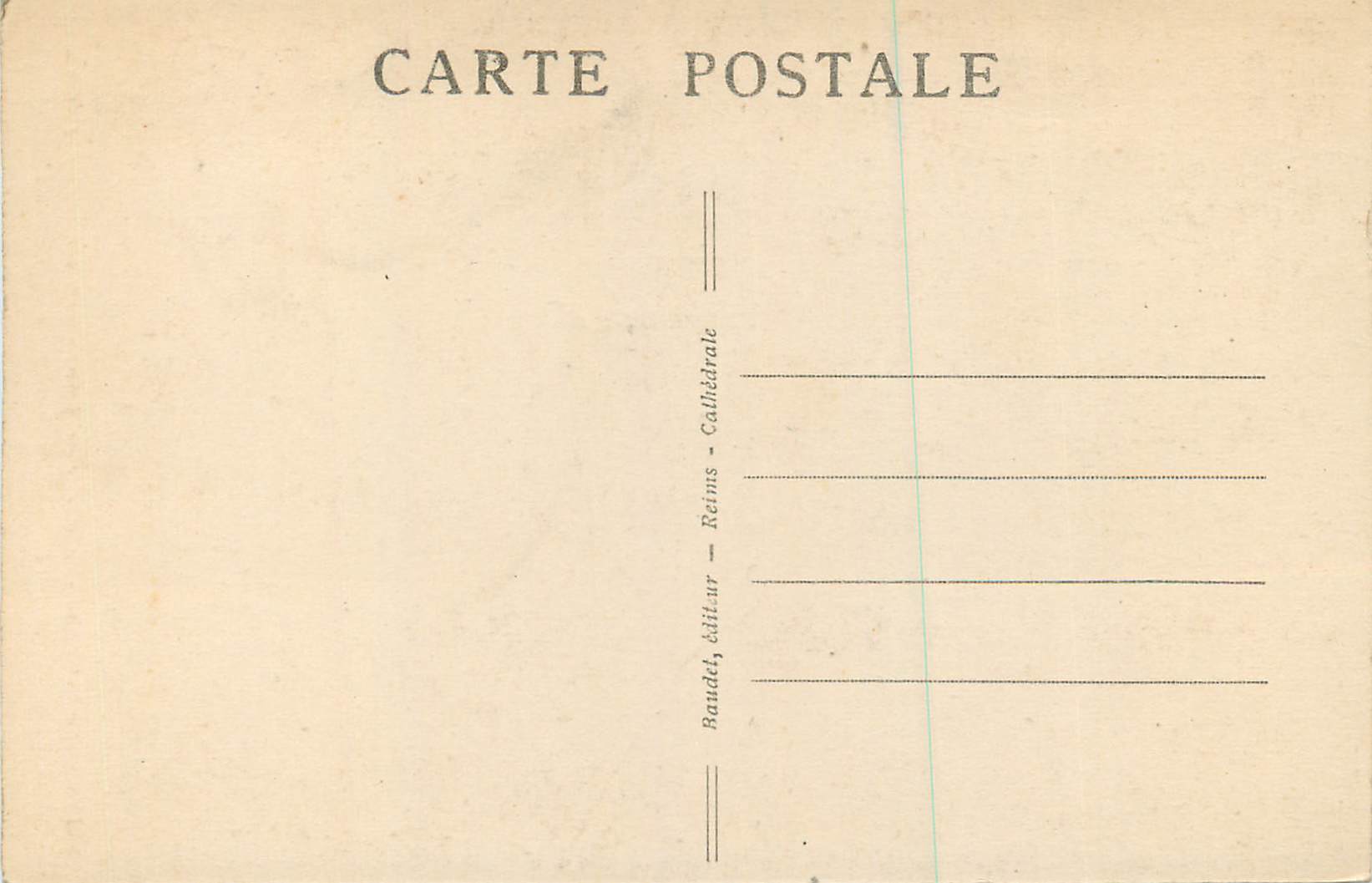 CPA Reims La Cathedrale Le Sourire de Reims Ange Gardien de St Nicaise — Rückseite