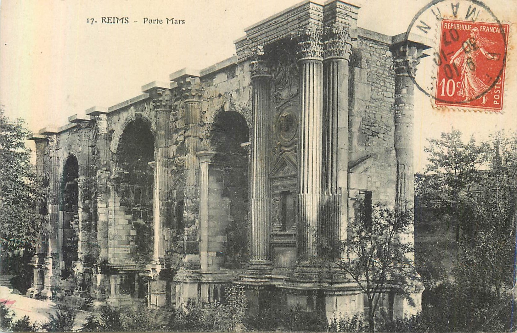 CPA Reims Porte Mars