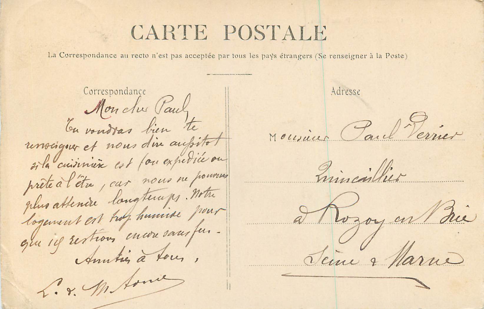 CPA Reims Porte Mars — Rückseite