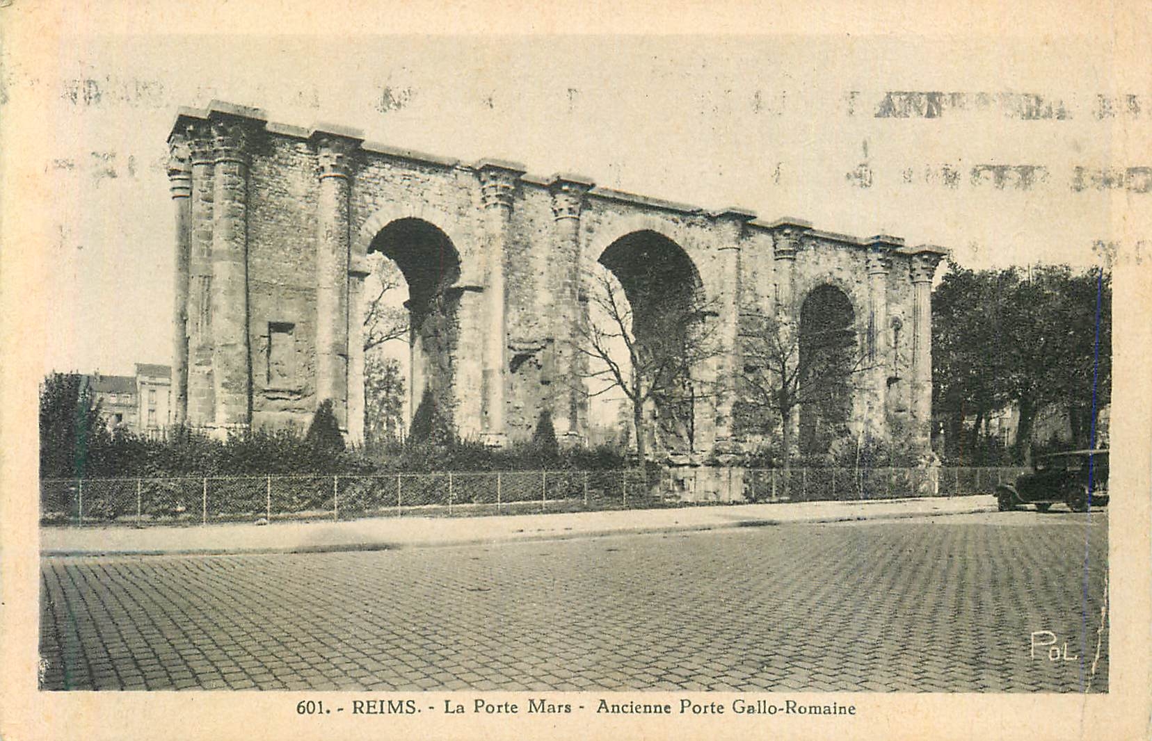 CPA Reims La Porte Mars Ancienne Porte Gallo Romaine