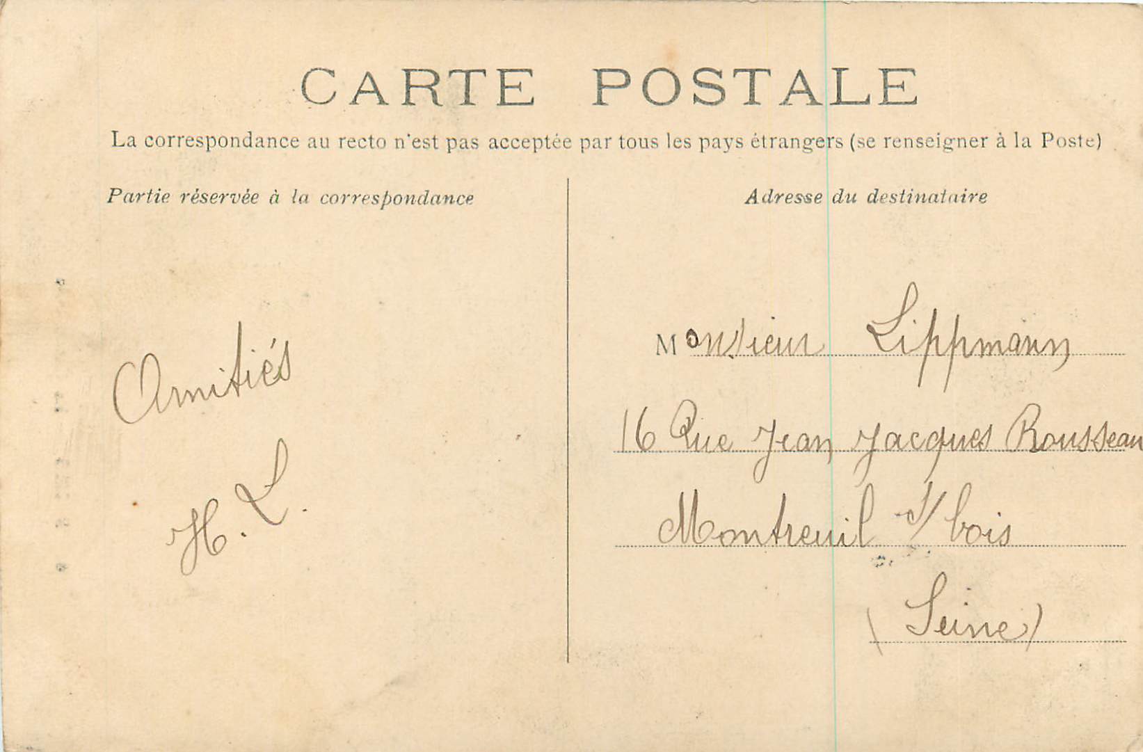 CPA Reims La Cathedrale — Rückseite