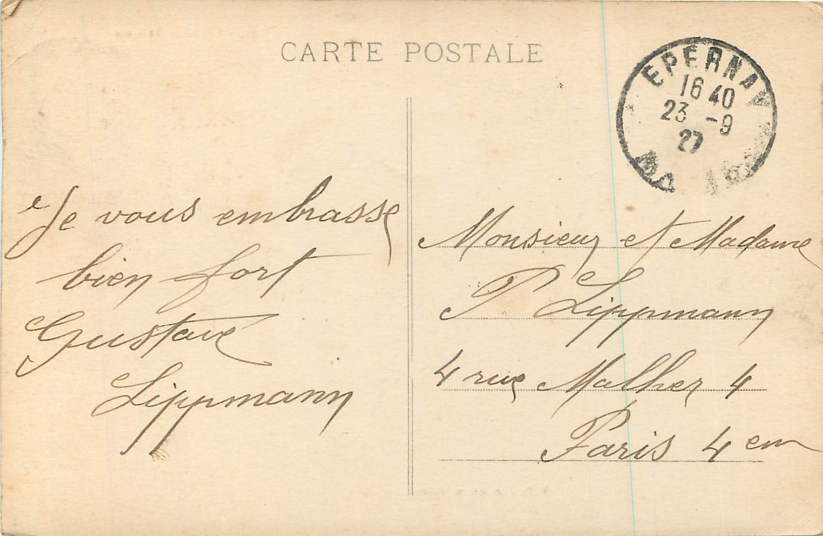 CPA Reims La Gare — Rückseite