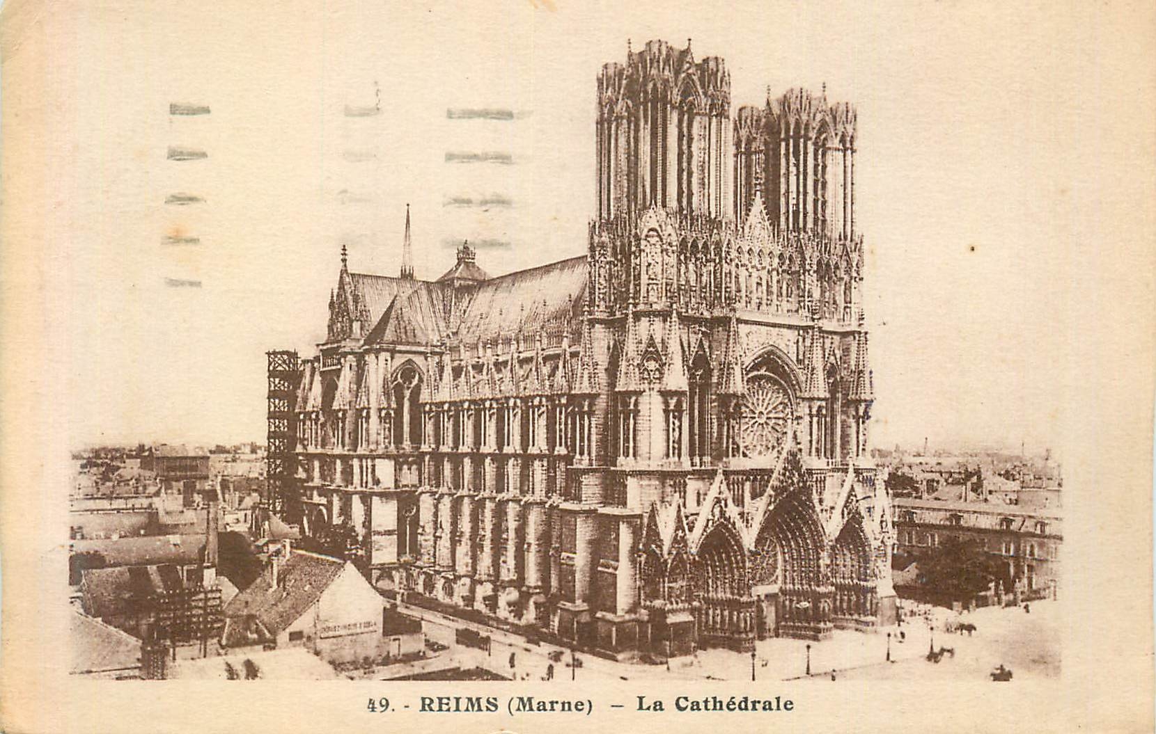 CPA Reims (Marne) La Cathedrale