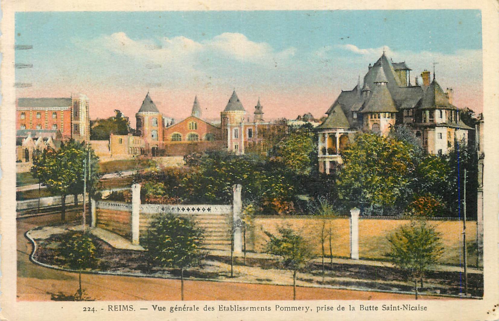 CPA Reims Vue Generale des Etablissements Pommery Prise de la Butte  Sainte Nicaise