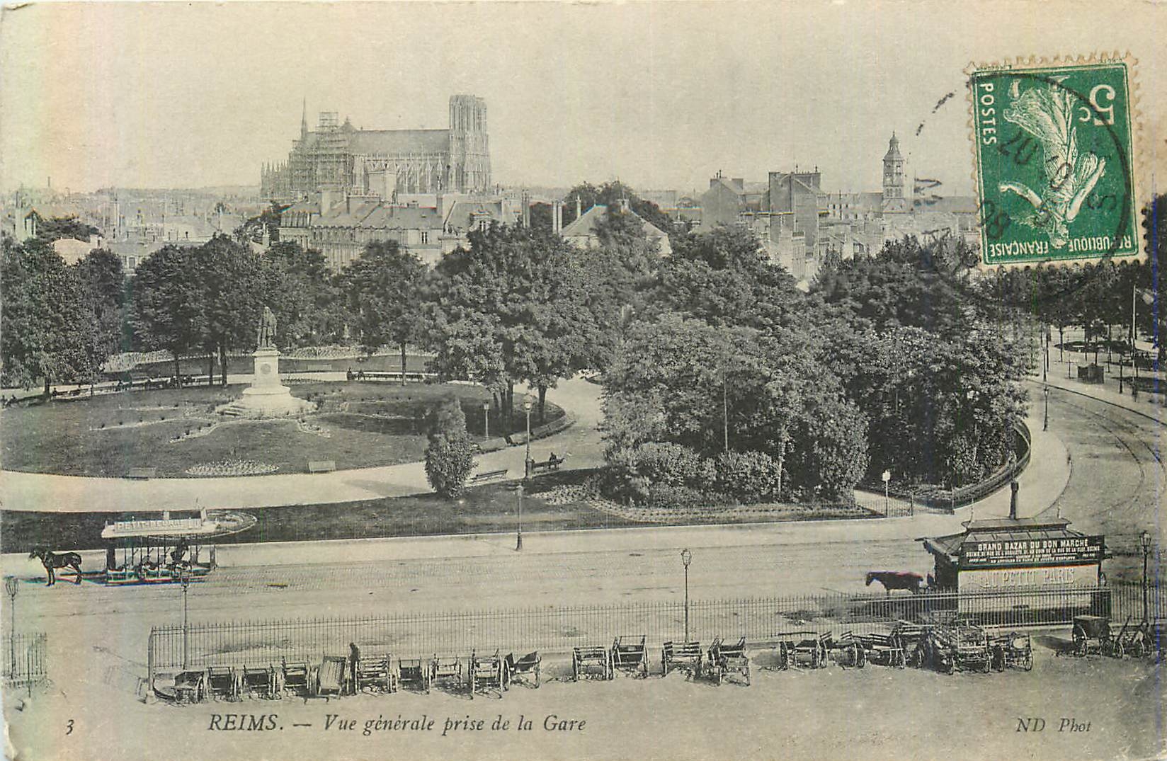 CPA Reims Vue Generale Prise de la Gare