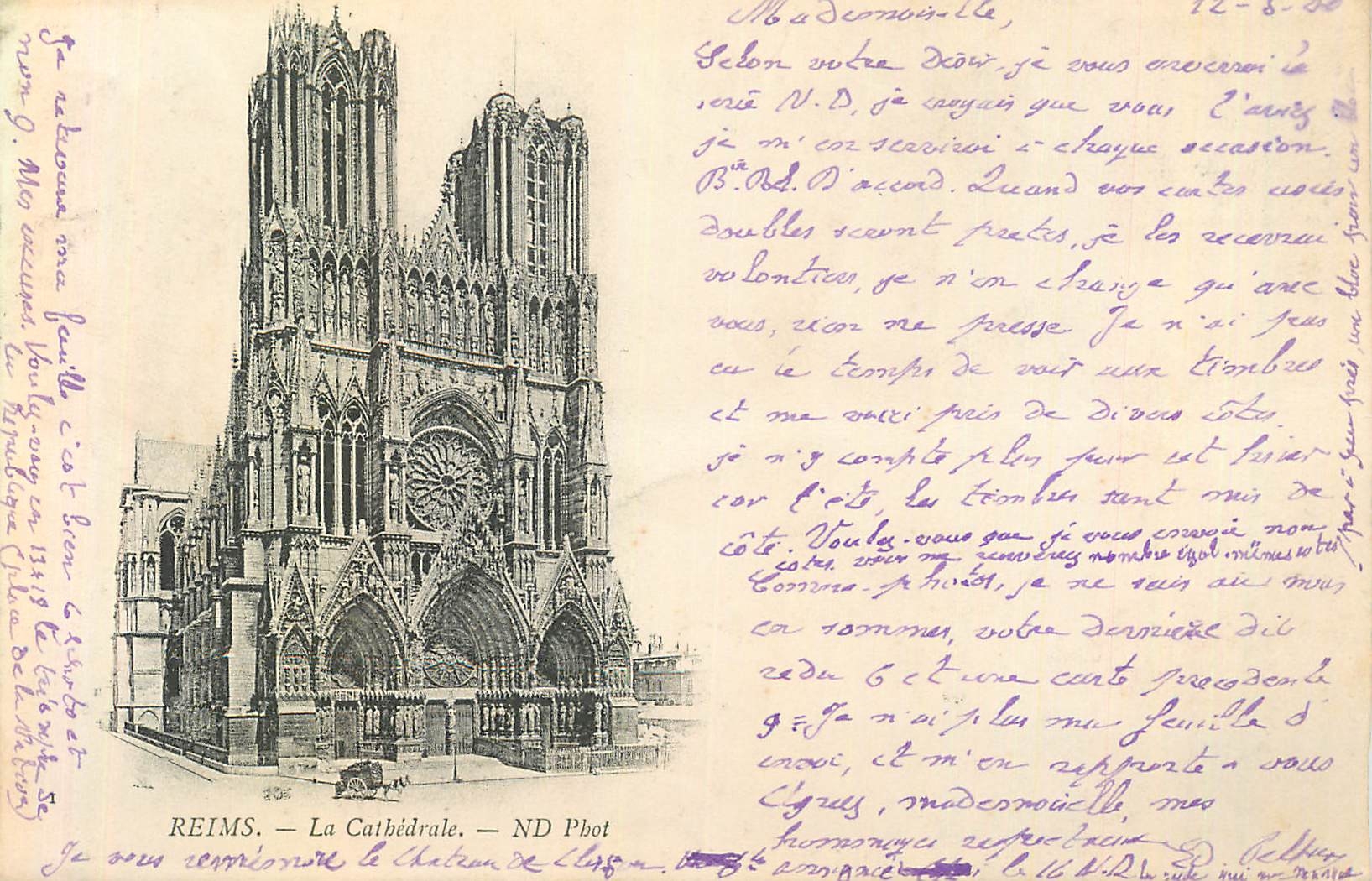 CPA Reims La Cathedrale (carte 1900)
