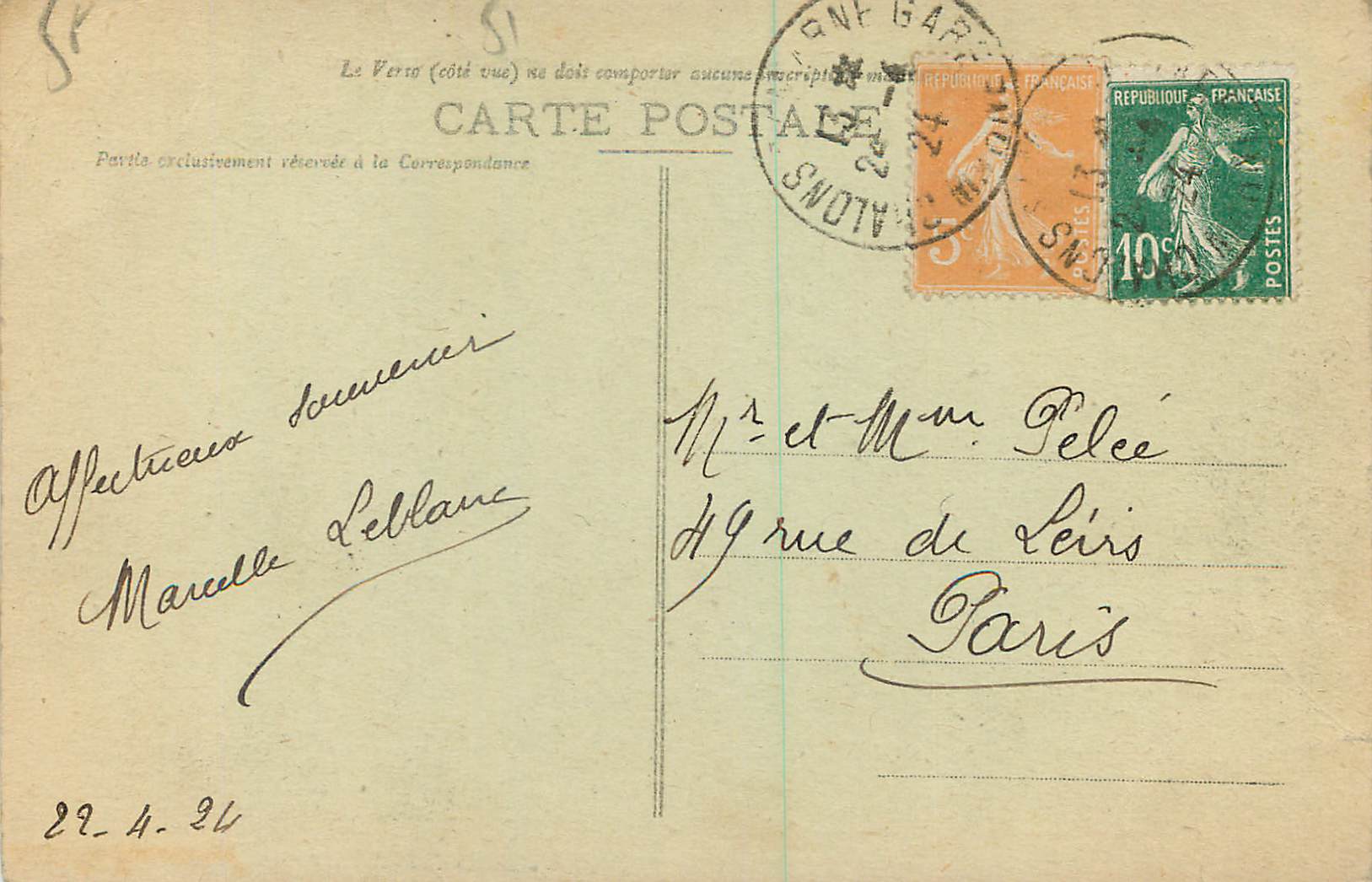 CPA Vitry le Francois (Marne) Eglise Notre Dame et Place d'Armes — Verso