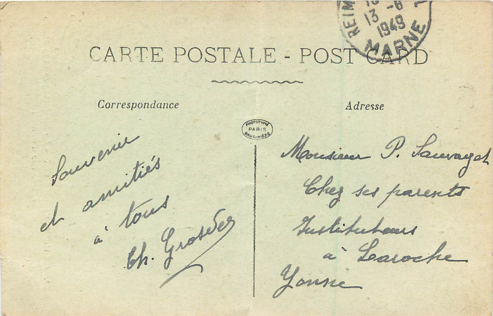 CPA Chalons sur Marne La Bibliotheque et le Musee Entree Rue d'Orfeuil Militaria — Verso