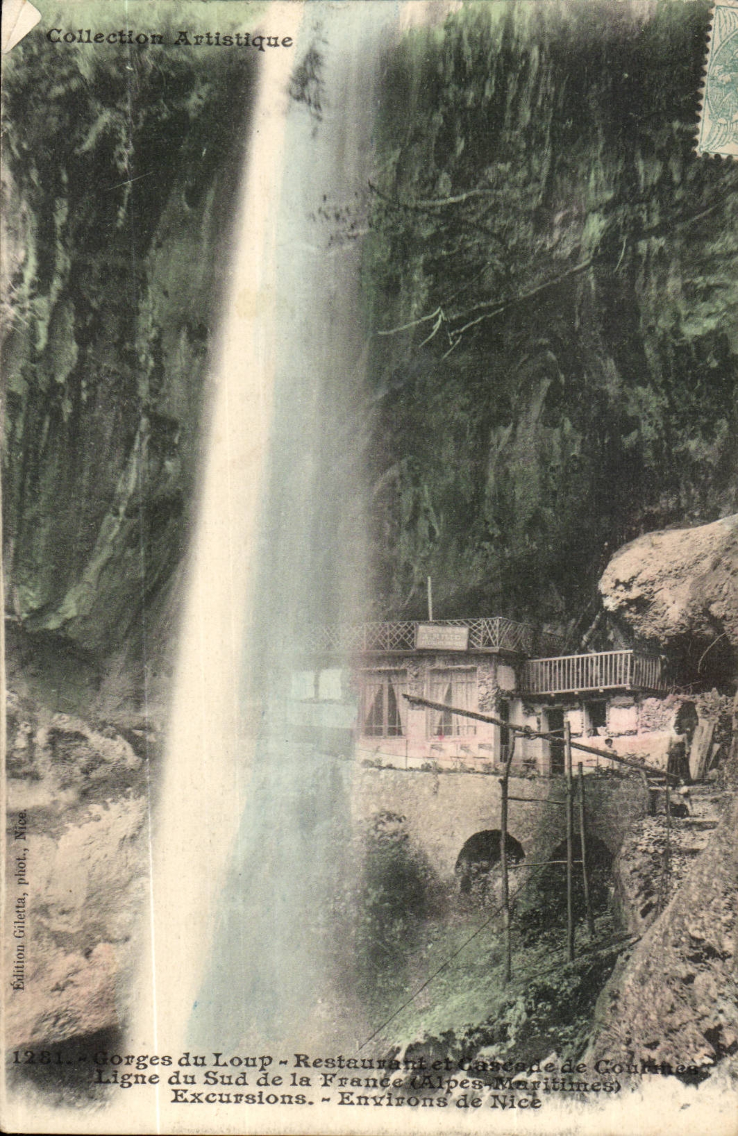 Gorges du Loup — Restaurant et Cascade de Courmée — Édition Gilletta, phot. Nice, n°1281