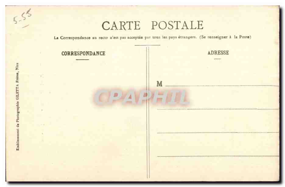 Nice CPA Rue de la vieille ville — Rückseite