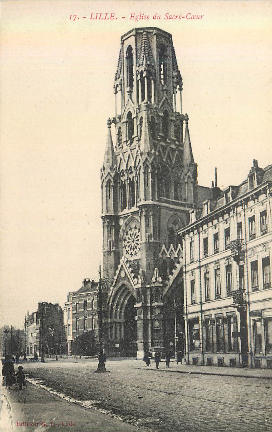 CPA 17 lille eglise du sacre coeur