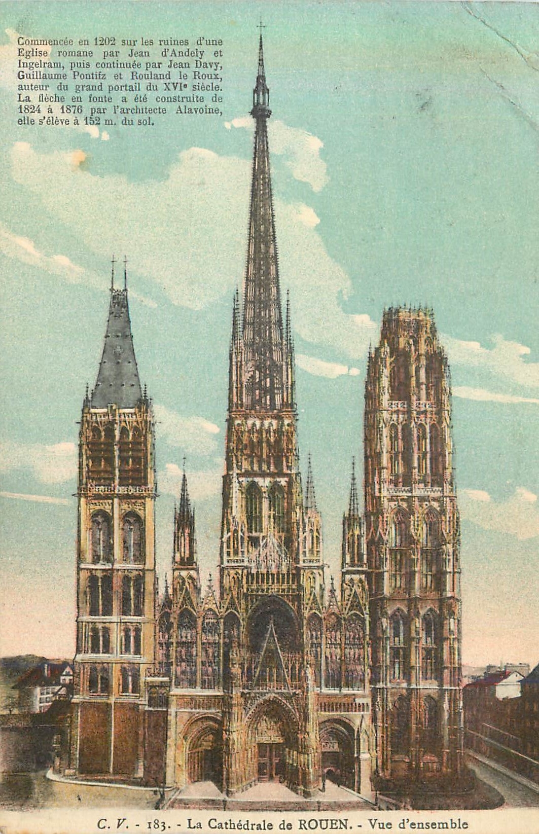 CPA 183 la cathedrale de rouen vue d ensemble