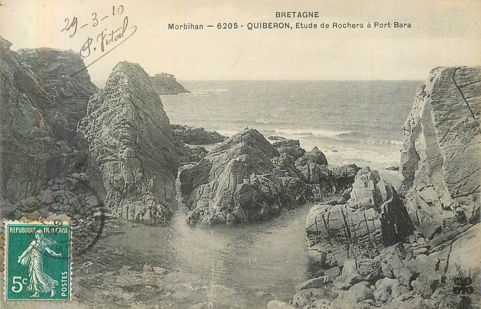 Quiberon — Étude de Rochers à Port-Bara — P. Vital