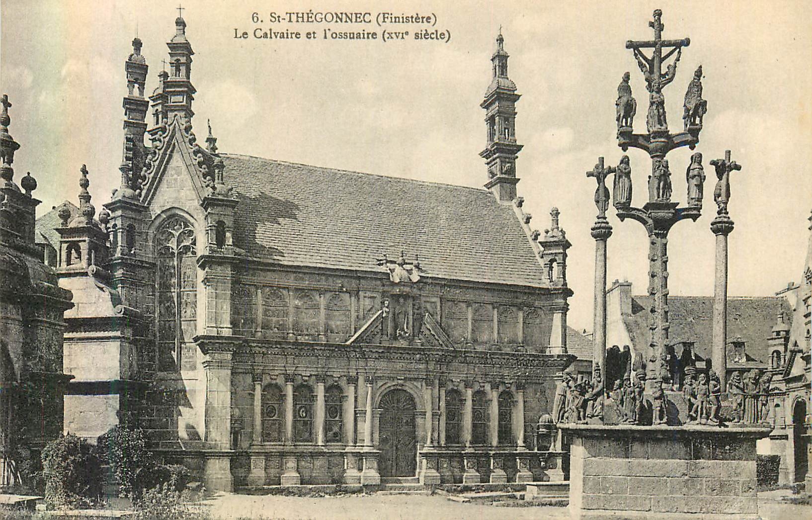 CPA 6 st thegonnec (finistere) le calvaire et l ossuaire (xvi siecle)