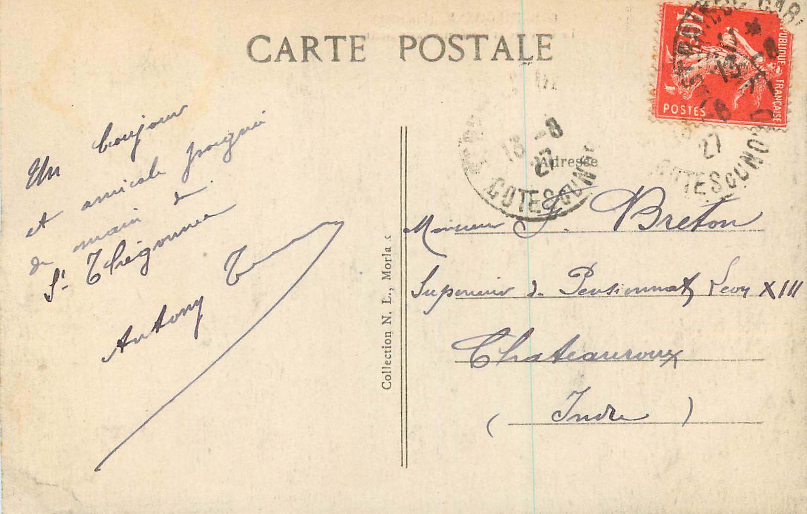 CPA 6 st thegonnec (finistere) le calvaire et l ossuaire (xvi siecle) — Rückseite