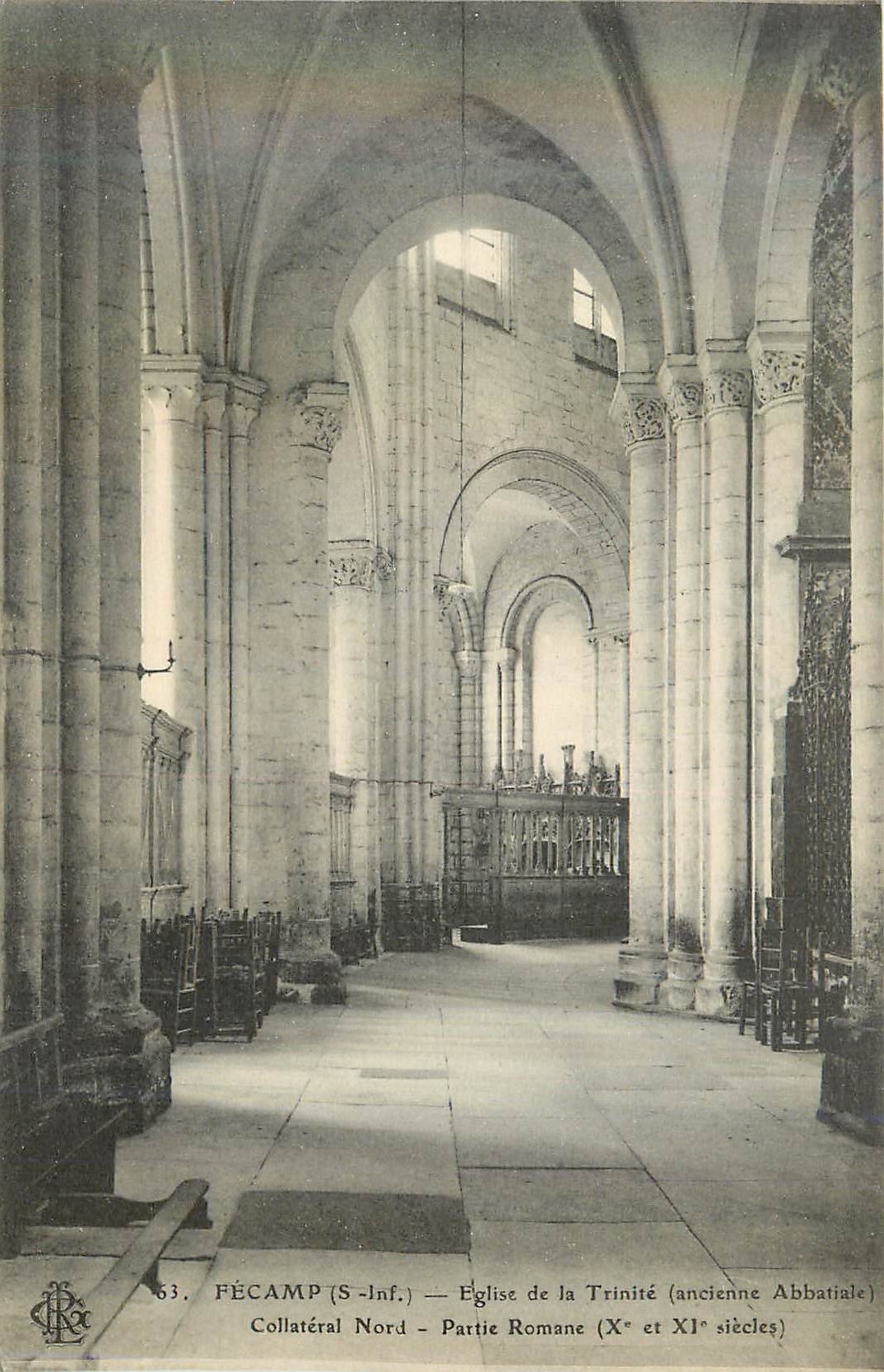 CPA 63 fecamp (s inf) eglise de la trinite (ancienne abbatiale) collateral nord partie romane