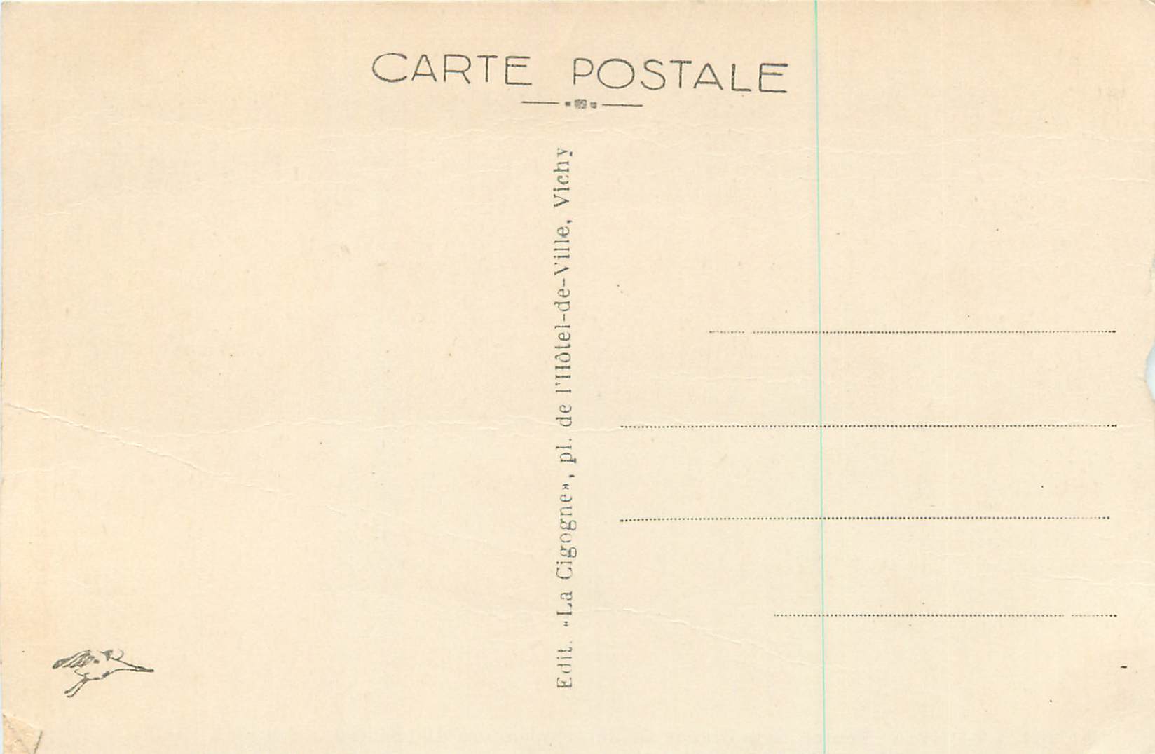 CPA 364 vichy source de la grande grille temperature 41 debit 3000 litres a l heure — Verso