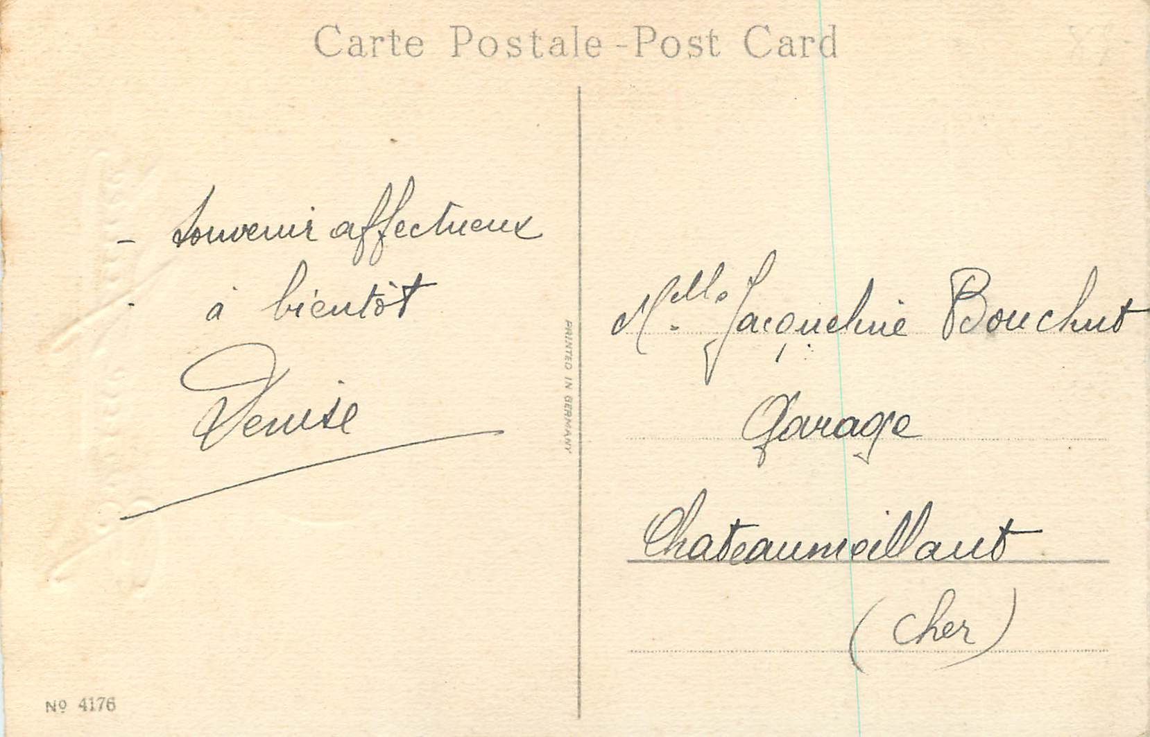 CPA Bonne annee — Rückseite