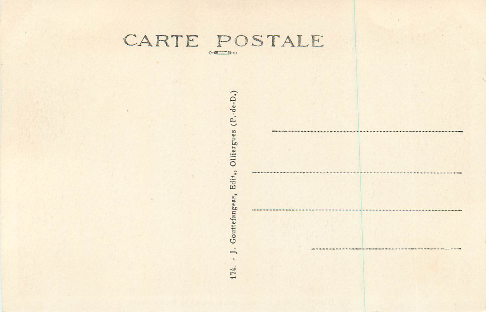 CPA L auvergne la bourboule vue generale et le funiculaire — Rückseite