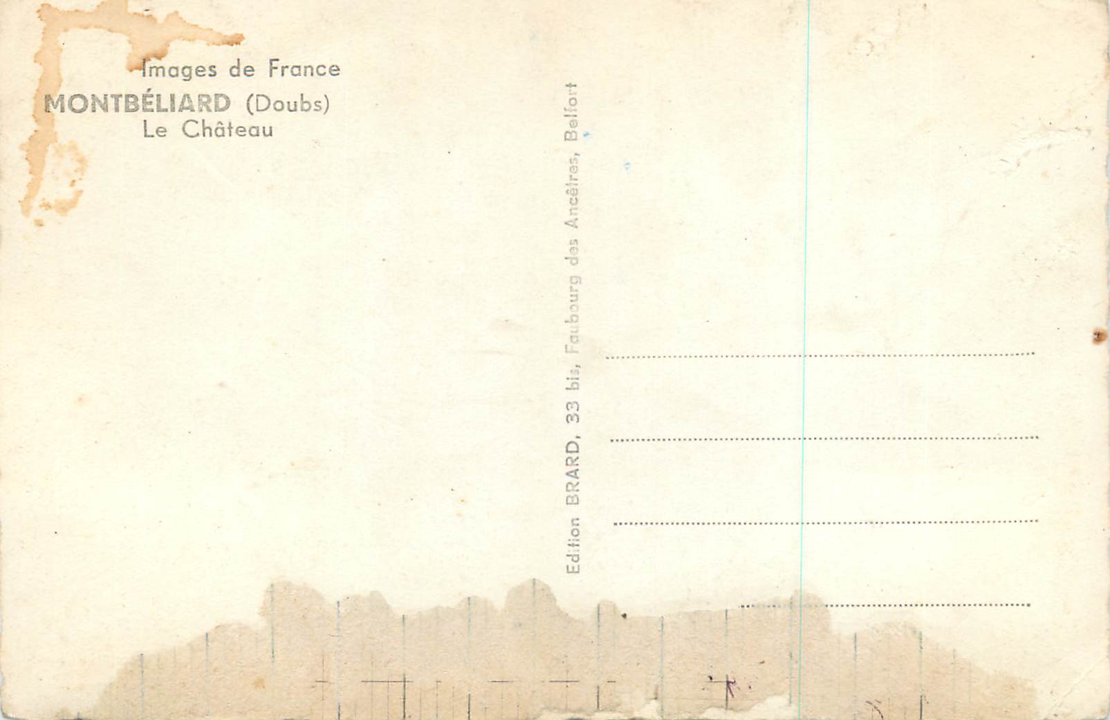 CPM Image de france montbeliard (doubs) le chateau — Rückseite