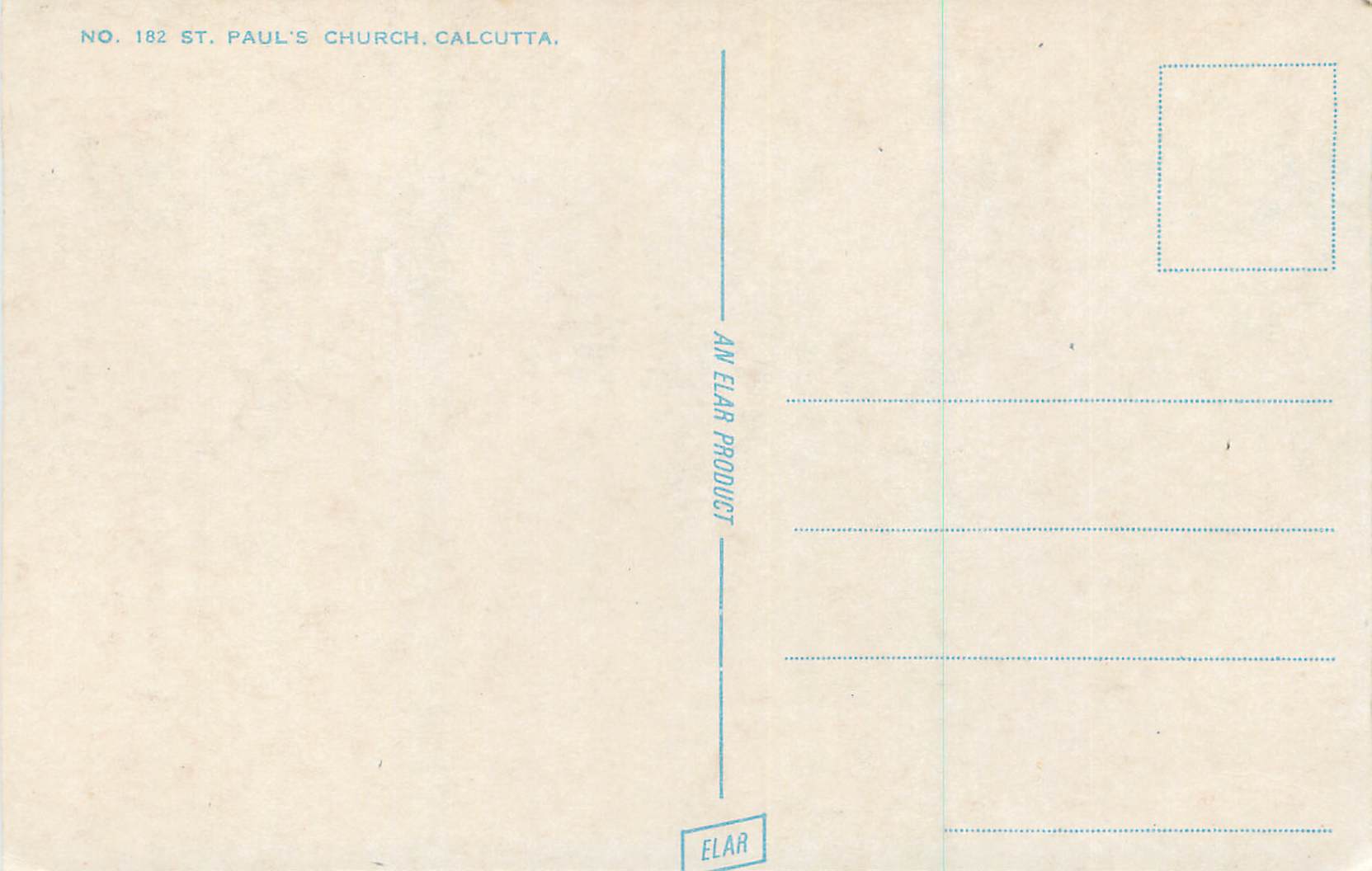 CPM No 182  st paul s church calcutta — Back
