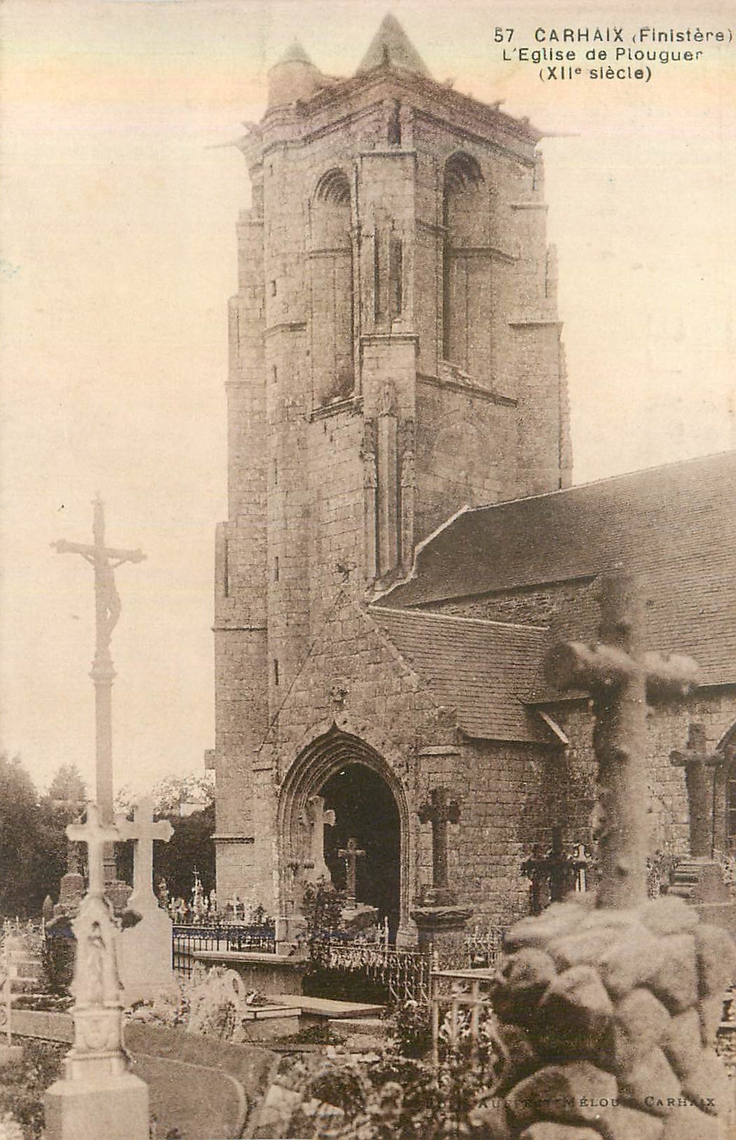 CPA 57 carhaix finistere l eglise de plouguer (xii siecle)