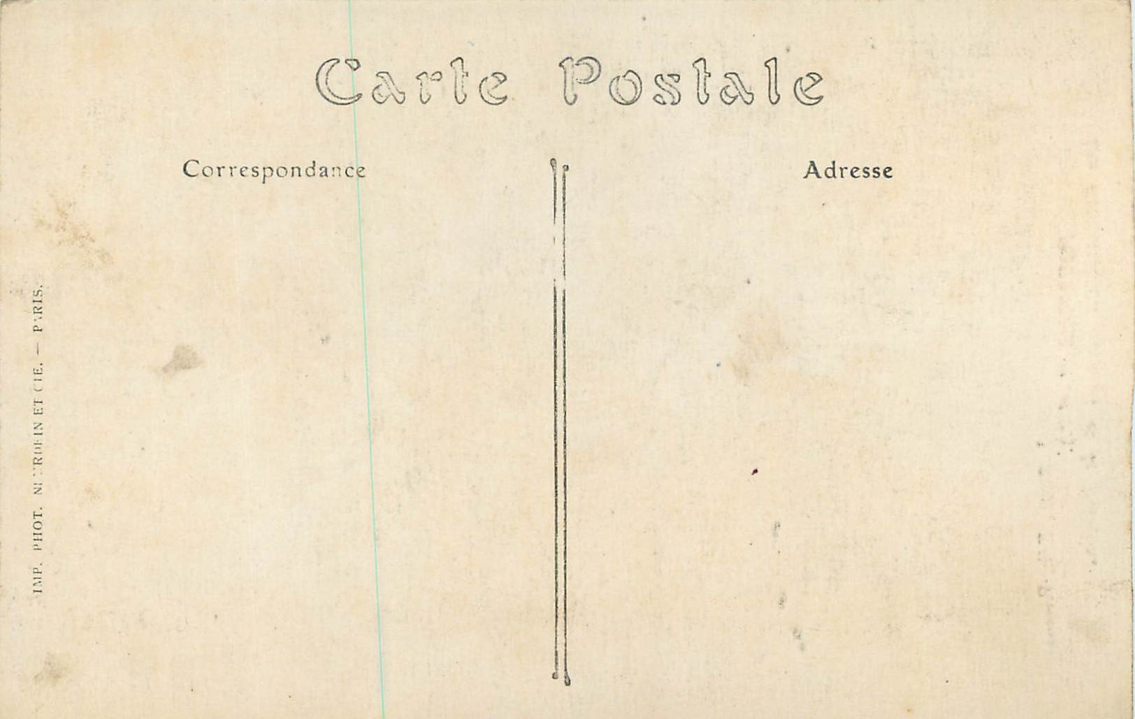 Fougeres (Ille-et-Vilaine) — Les Remparts du Château et le Nançon — J. Sorel, Éditeur, Rennes — Verso