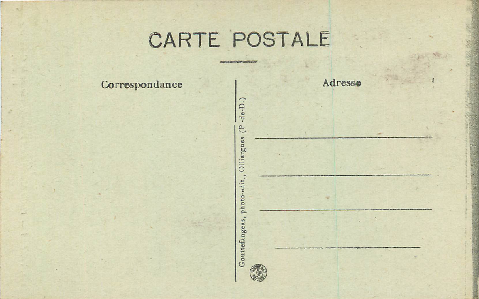 Thiers — Vieille Maison du XVème siècle, rue de la Coutellerie — G. d'O. — Verso