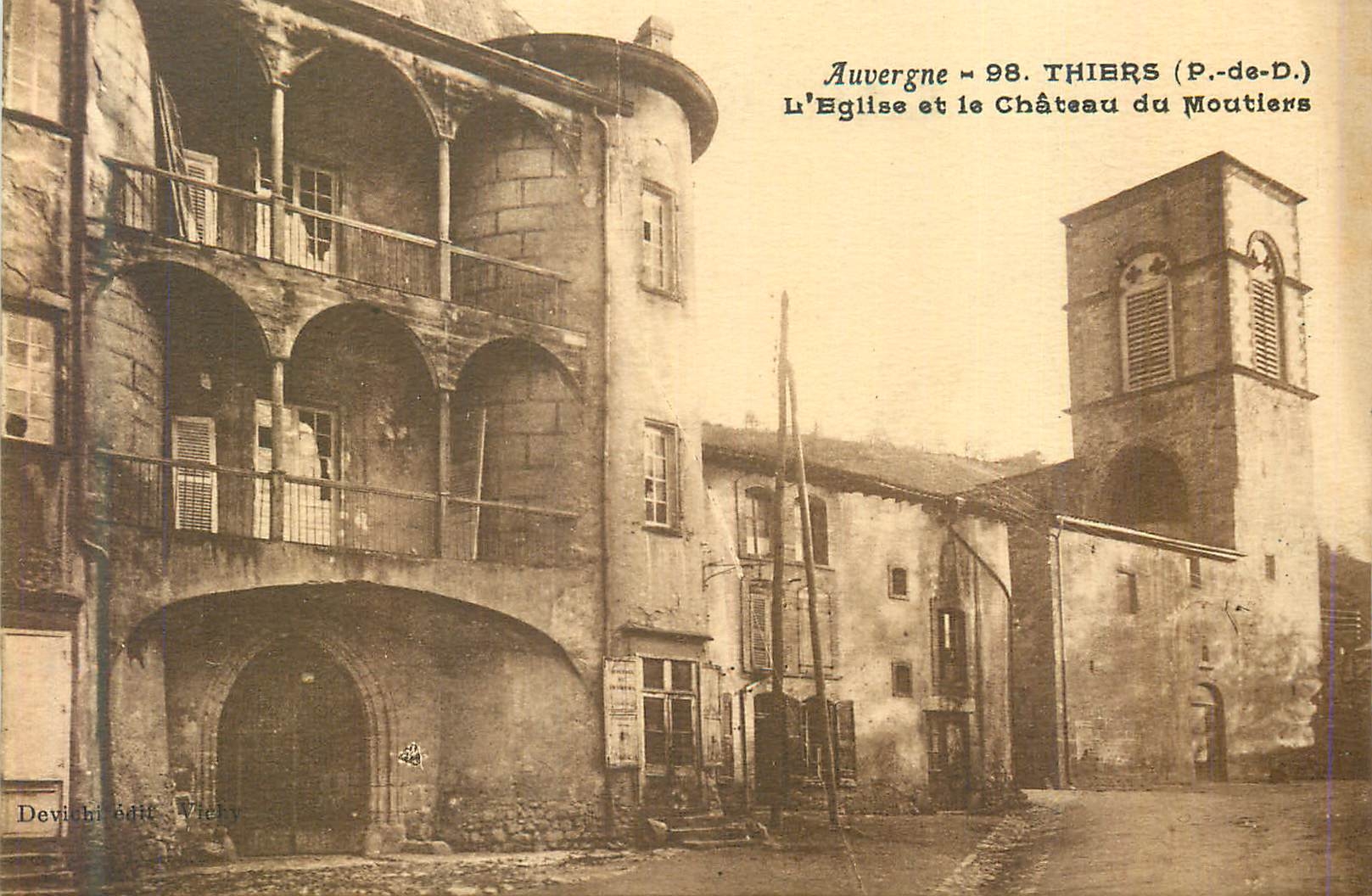 CPA Auvergne 98 thiers (p de d) l eglise et le chateau du moutiers