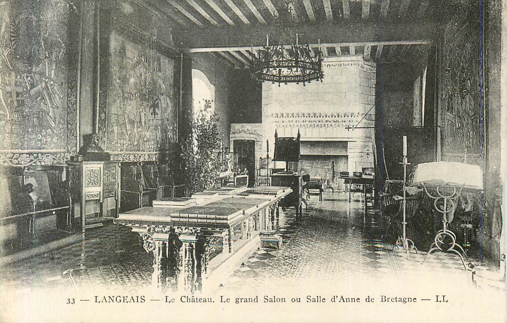 CPA 33 langeais le chateau le grand salon ou salle d anne de bretagne