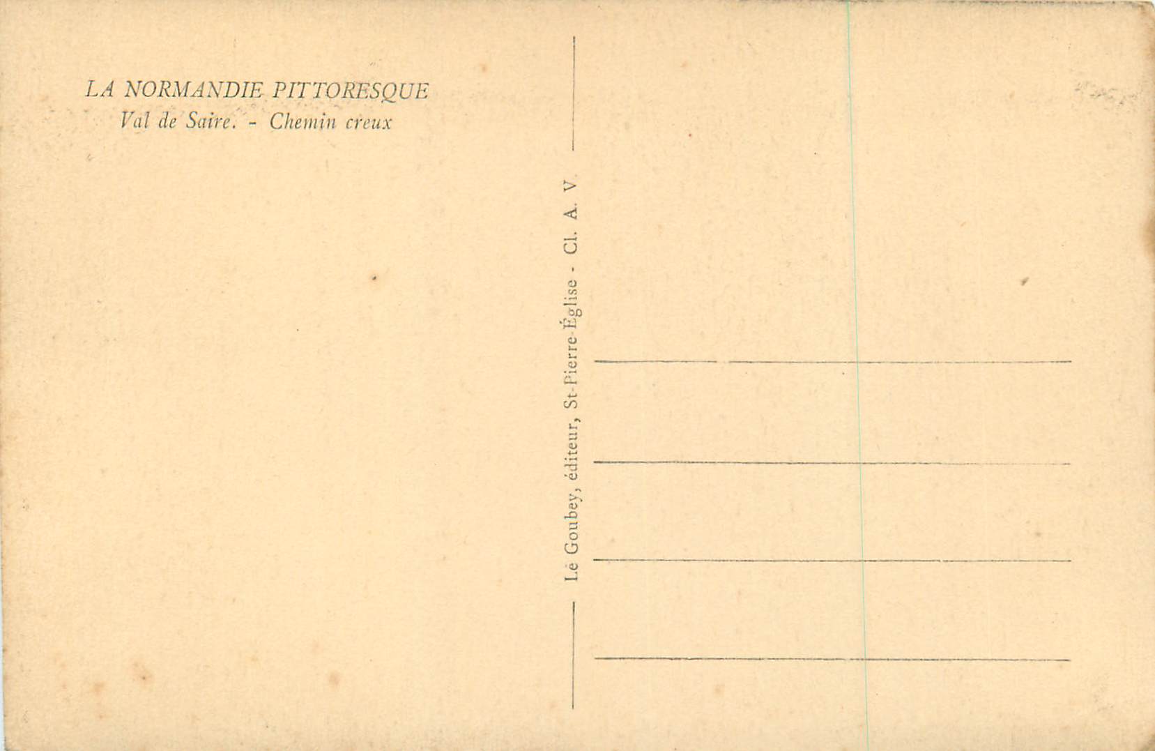 CPA La normandie pittoresque val de saire chemin creux — Rückseite
