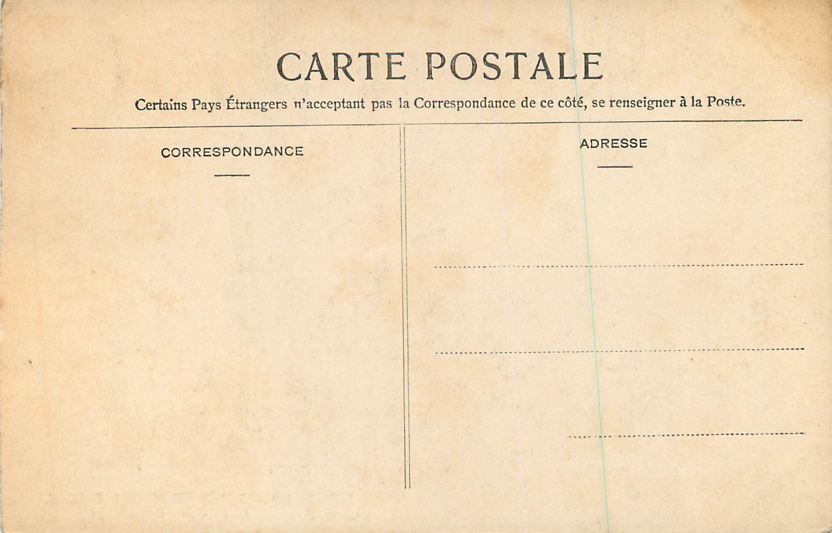 Le Gutenberg (Mont Ussy) — Forêt de Fontainebleau — Éditeur non identifié, n° 120 — Verso