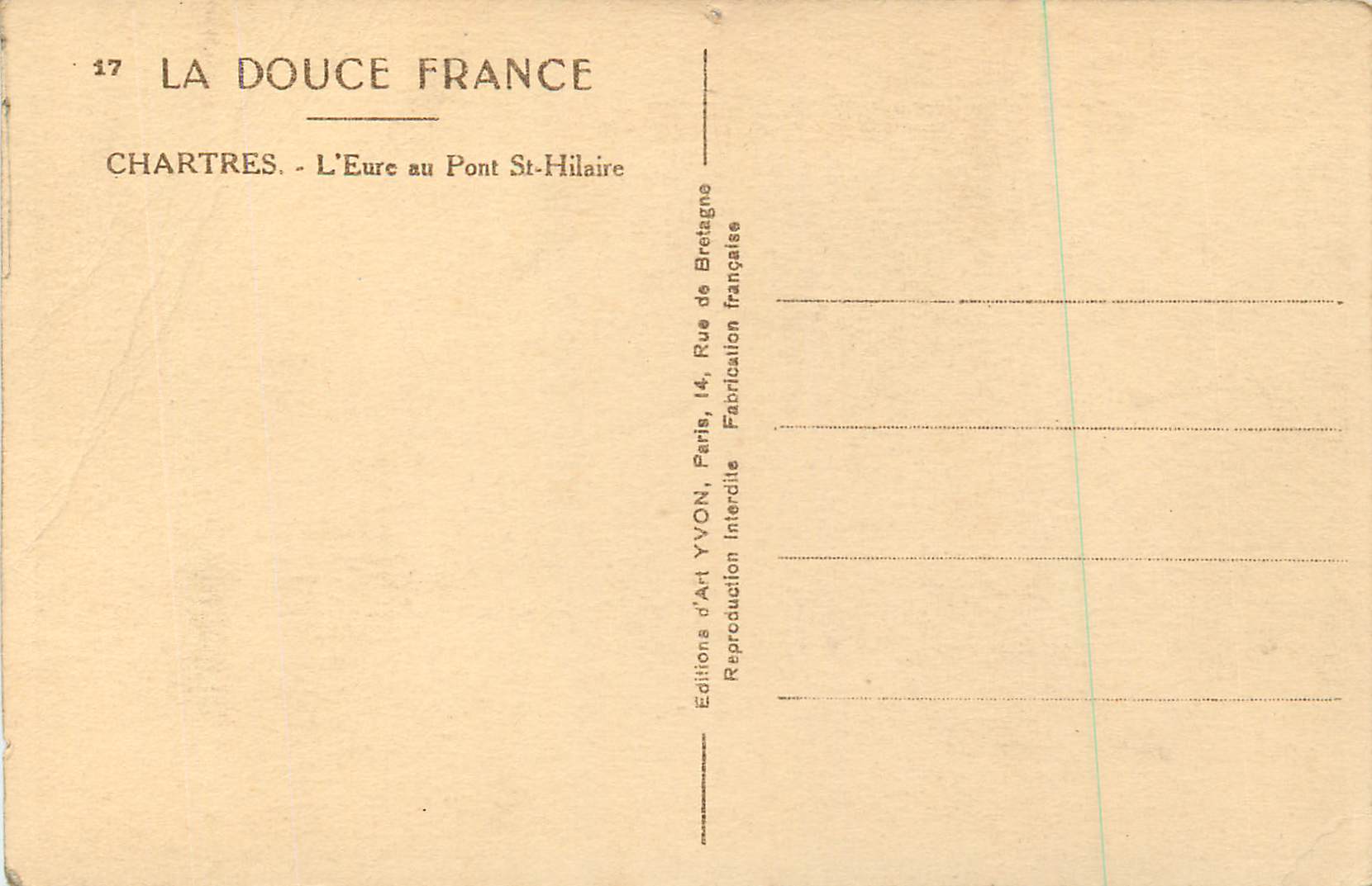 CPA 17 la douce france chartres l eure au pont st hilaire — Rückseite